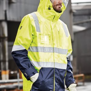 Hi Vis Jacket 4-IN-1 Vest Combo, Yellow/Navy, ZJ532/YN