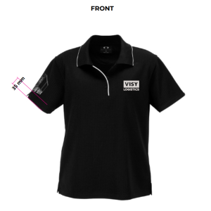 WOMENS ELITE POLO, BLACK, - P3225 - VISY LOGISTICS