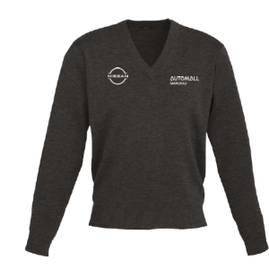 Mens Woolmix Knit Pullover, Black, Nissan Sales