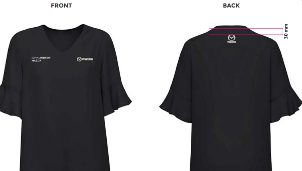 Womens Aria Top, Black, John Andrew Mazda Service