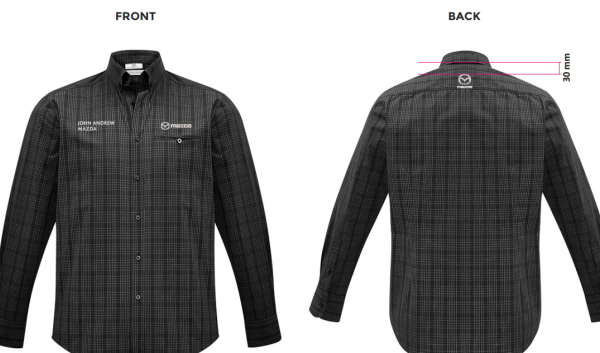 Mens Harper Shirt, Black, John Andrew Mazda Service