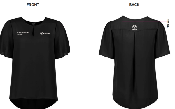 Womens Vienna Top, Black, John Andrew Mazda Service