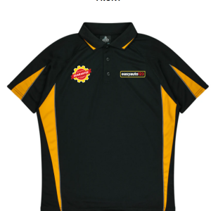Mens Eureka Polo, Black/Gold, Easy123