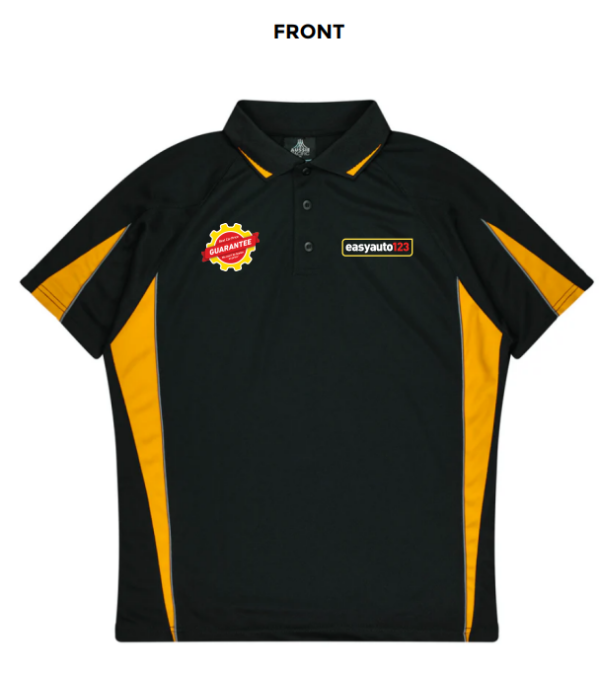 Mens Eureka Polo, Black/Gold, Easy123