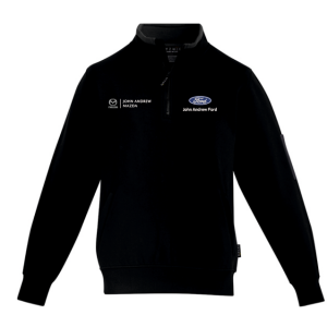 Mens 1/4 Zip Brushed Fleece, Black/Charcoal, John Andrew Service - Penrose & Henderson