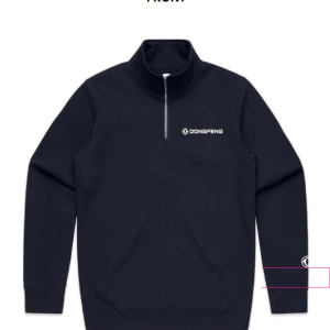 Womens Stencil Half Zip Crew, Navy