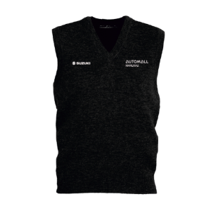 Mens Woolmix Knit Vest, Black, Suzuki Sales
