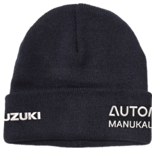 Wool Mix Beanie (50% Wool 50% Acrylic), Black, Suzuki Service