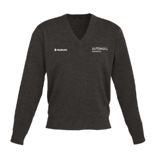 Mens Woolmix Knit Pullover, Black, Suzuki Sales