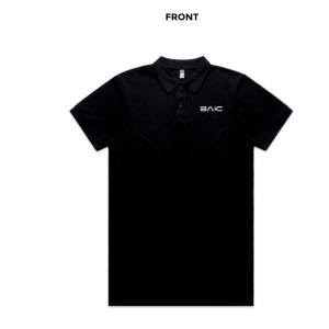 Mens Pique Polo, Black, BAIC