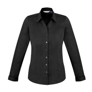 Womens Monaco L/S Shirt, Black, John Andrew Service - Penrose & Henderson