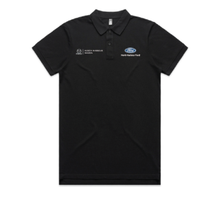 Mens Pique Polo, Black, North Harbour Silverdale, Dual Branded