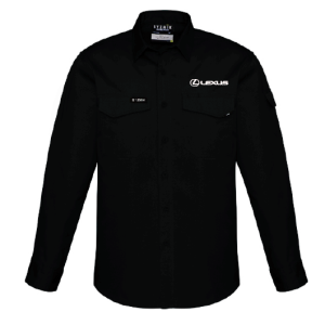 Mens Rugged Cooling Long Sleeve Shirt, Black, Lexus