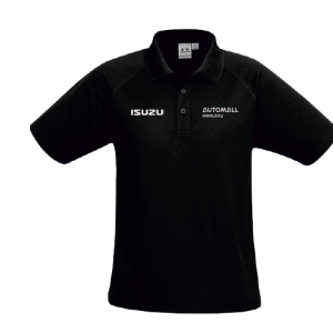 Mens Sprint Polo, Black, Isuzu Sales