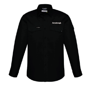 Mens Rugged Cooling Long Sleeve Shirt, Black, Armstrong's