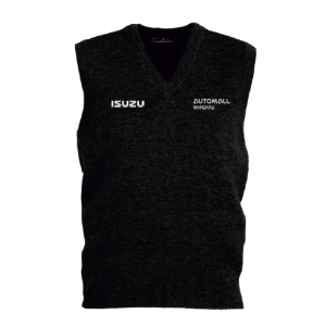 Mens Woolmix Knit Vest, Black, Isuzu Sales