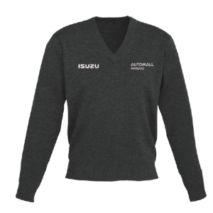 Mens Woolmix Knit Pullover, Black, Isuzu Sales