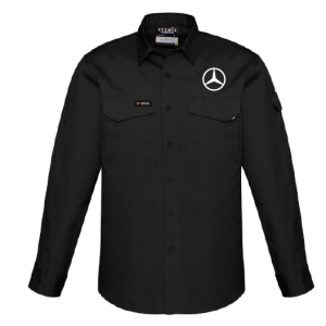 Mens Rugged Cooling Long Sleeve Shirt, Black, Mercedes-Benz