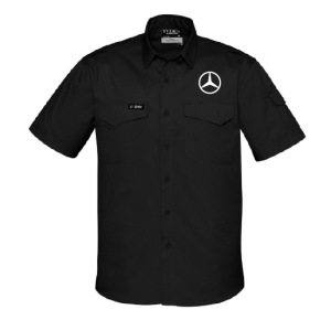Mens Rugged Cooling Mens S/S Shirt - Black, Mercedes-Benz