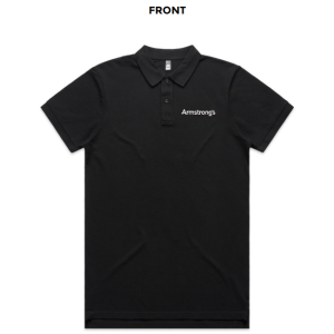Mens Pique Polo, Black, Armstrong's