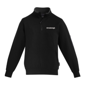 Mens 1/4 Zip Brushed Fleece Pullover, Black, Armstrong's
