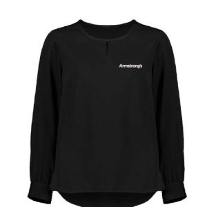 Women's Evelyn Long Sleeve Blouse, Black, Armstrong's